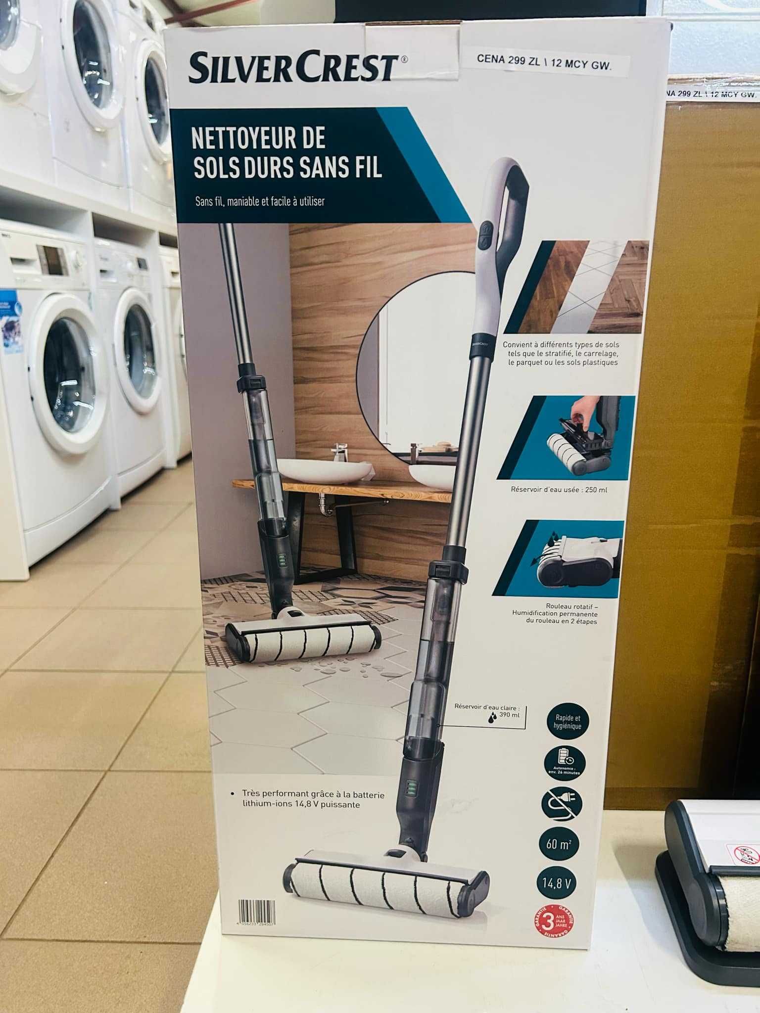 SILVERCREST Mop Elektryczny 2w1, myjący i suszący, bezprzewodowy 14,8V