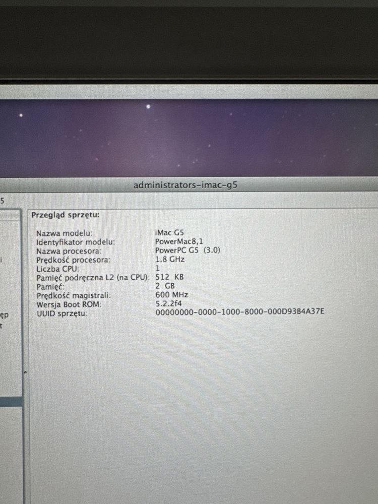Apple i mac G5  power mac 8,1
