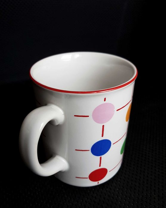 Porcelit Pruszków kubek grochy kółka