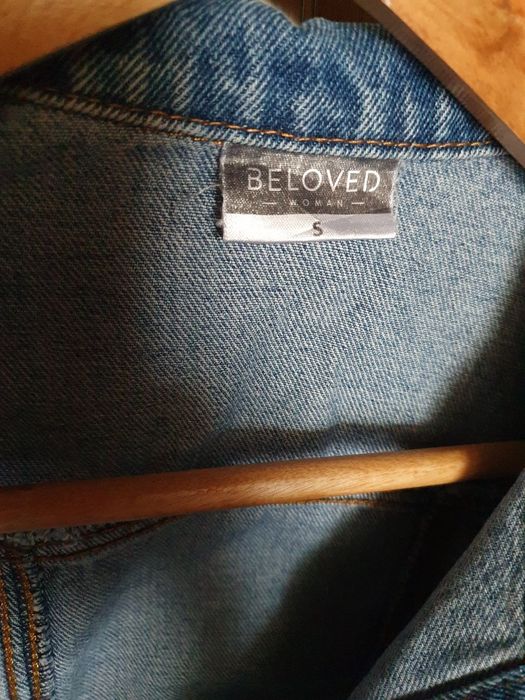 Kurtka katana jeansowa  niebieska przetarcia ćwieki r. S