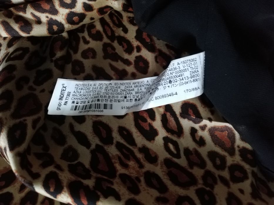 Elegancka i bardzo efektowna sukienka mini ZARA, wzór panterka, M