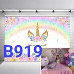 Tło fotograficzne tło urodzinowe Happy Birthday Unicorn 210x150cm B919