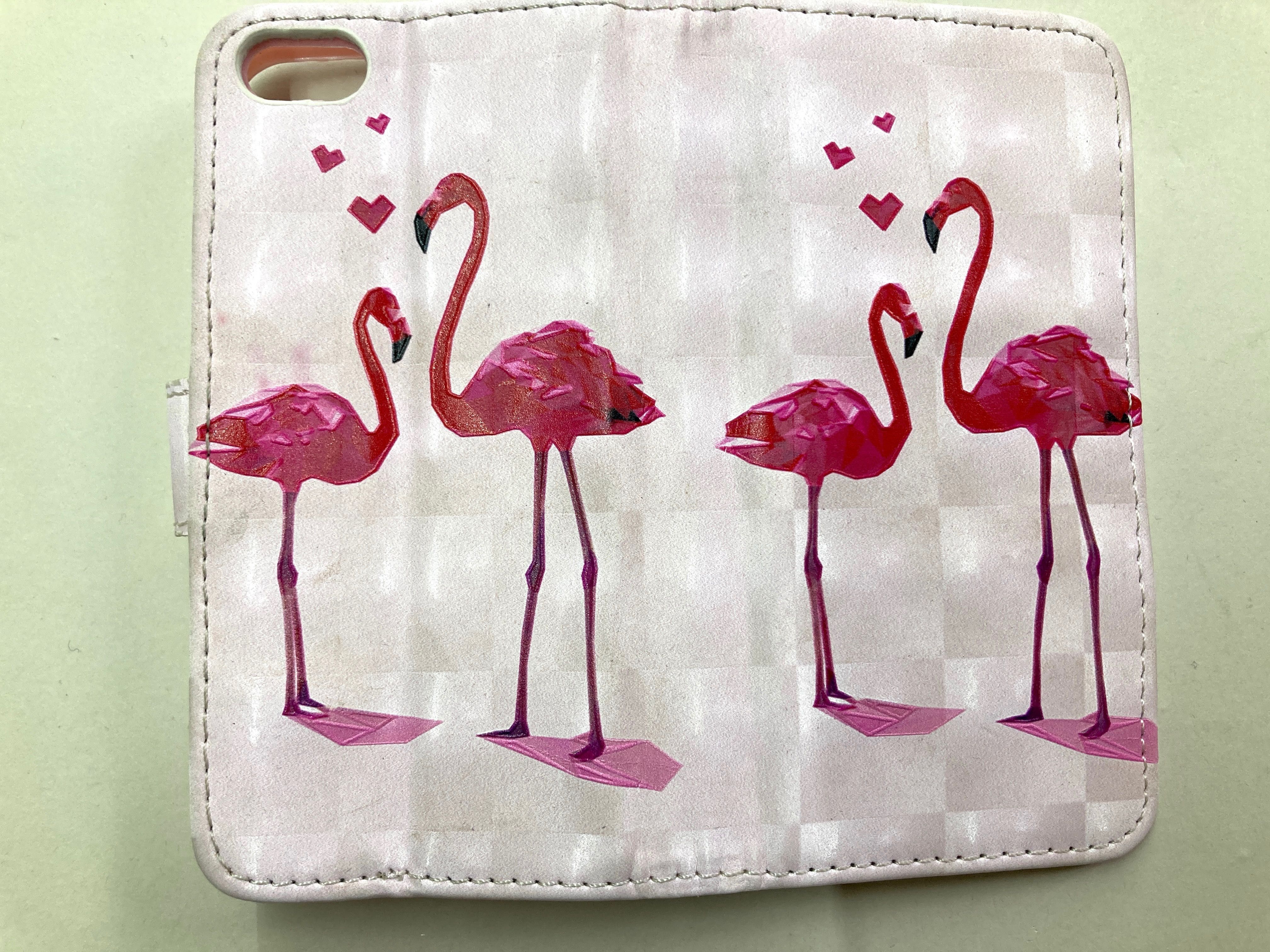 iPhone 5, 5S, SE  ETUI flamingi składane portfel