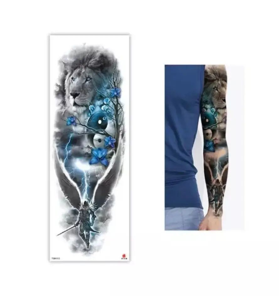 Тату рукав Лев black and blue tattoo 48x17
Тату рукав Лев black and bl