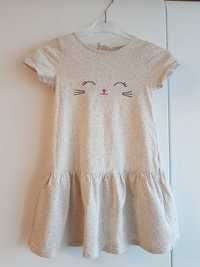 Nowość 2024:) bawełniana sukieneczka kotek H&M 98/104