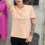T-shirt basic z haftem flower