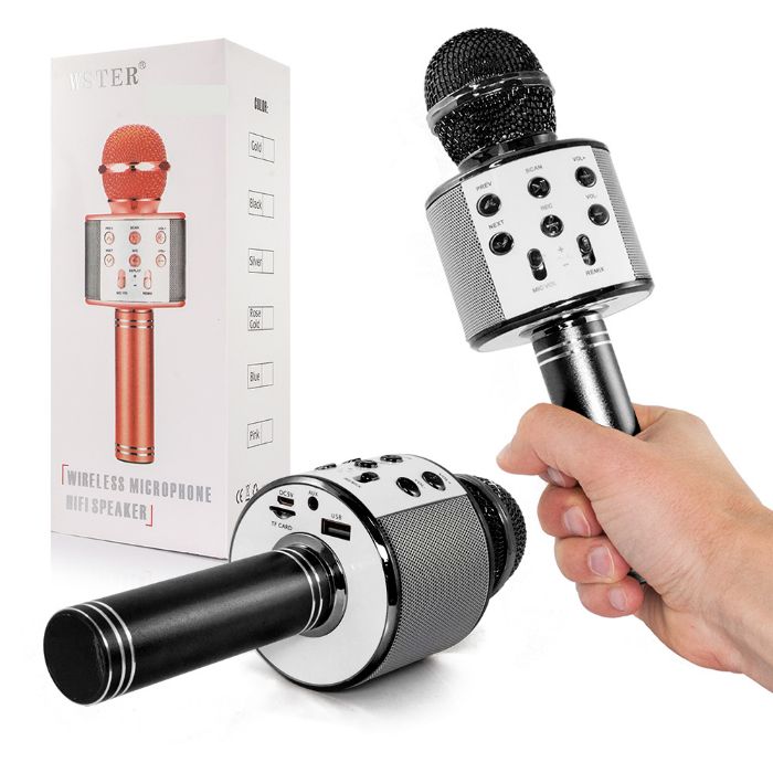 Microfone com Coluna – Sem Fios – USB / SD / BT