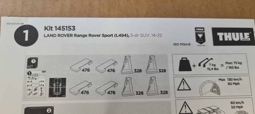 Land Rover Range Rover Sport 2014- Thule Wingbar Evo Bagażnik dachowy