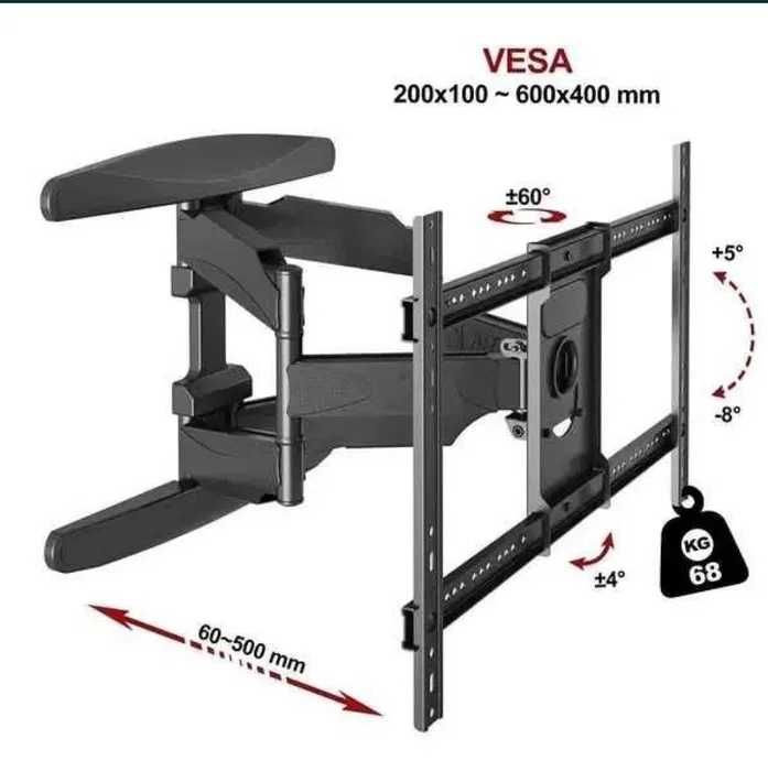 40"-85" Кронштейн для тв V-Star S65 Поворотне кріплення для телевізора