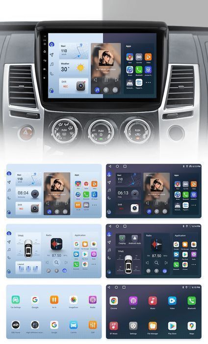 Radio Android do Mitsubishi Pajero Sport 2 / L200 / Triton 6GB 128GB