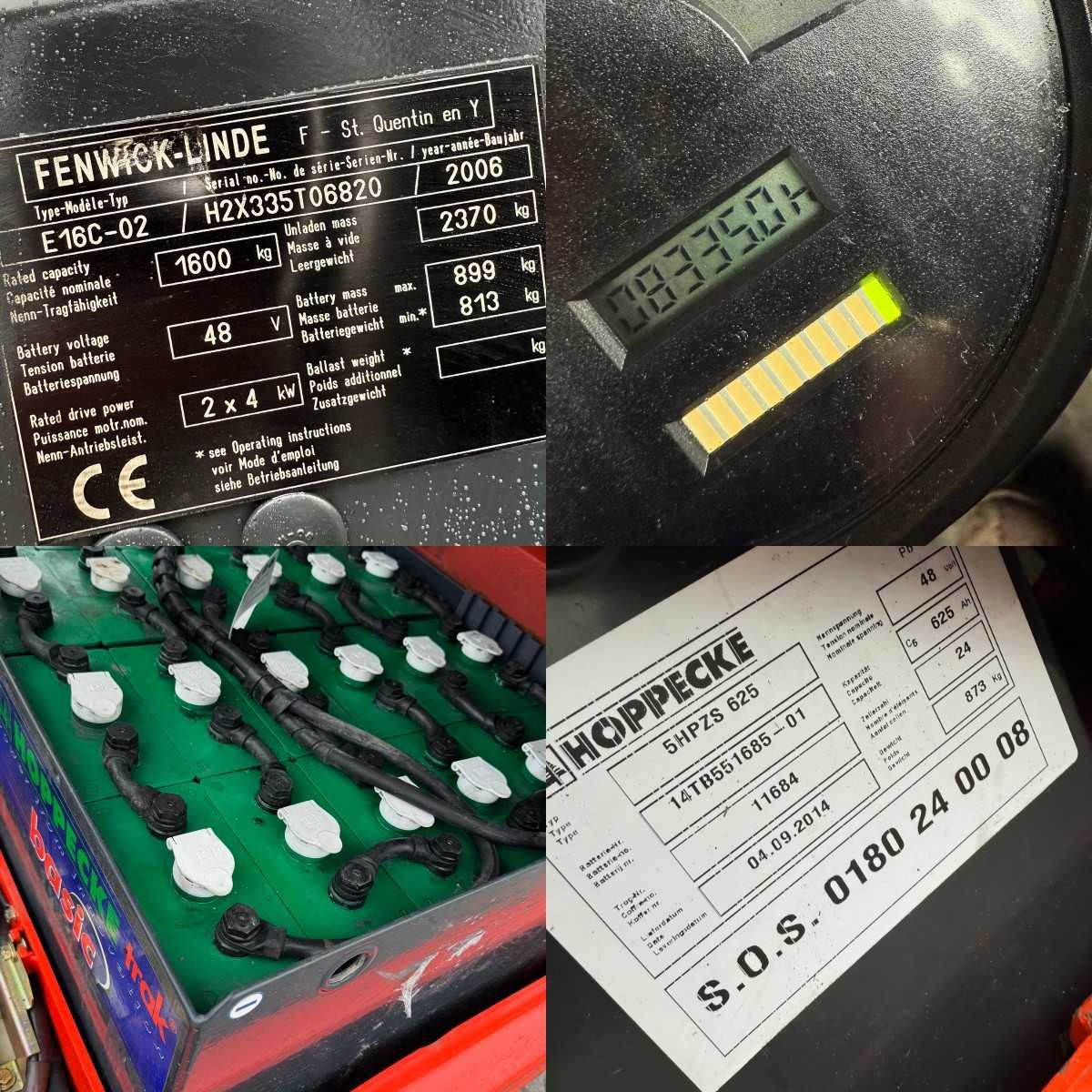 wózek widłowy elektryczny LINDE E16C-02 Triplex 4.80m 2006r 8300mtg