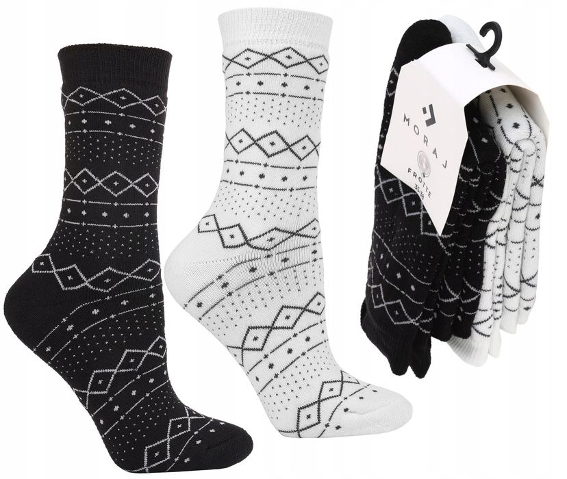 Moraj Skarpetki Bawełna Damskie Zima Długie Frotte Ciepłe 2-Pak 35-38