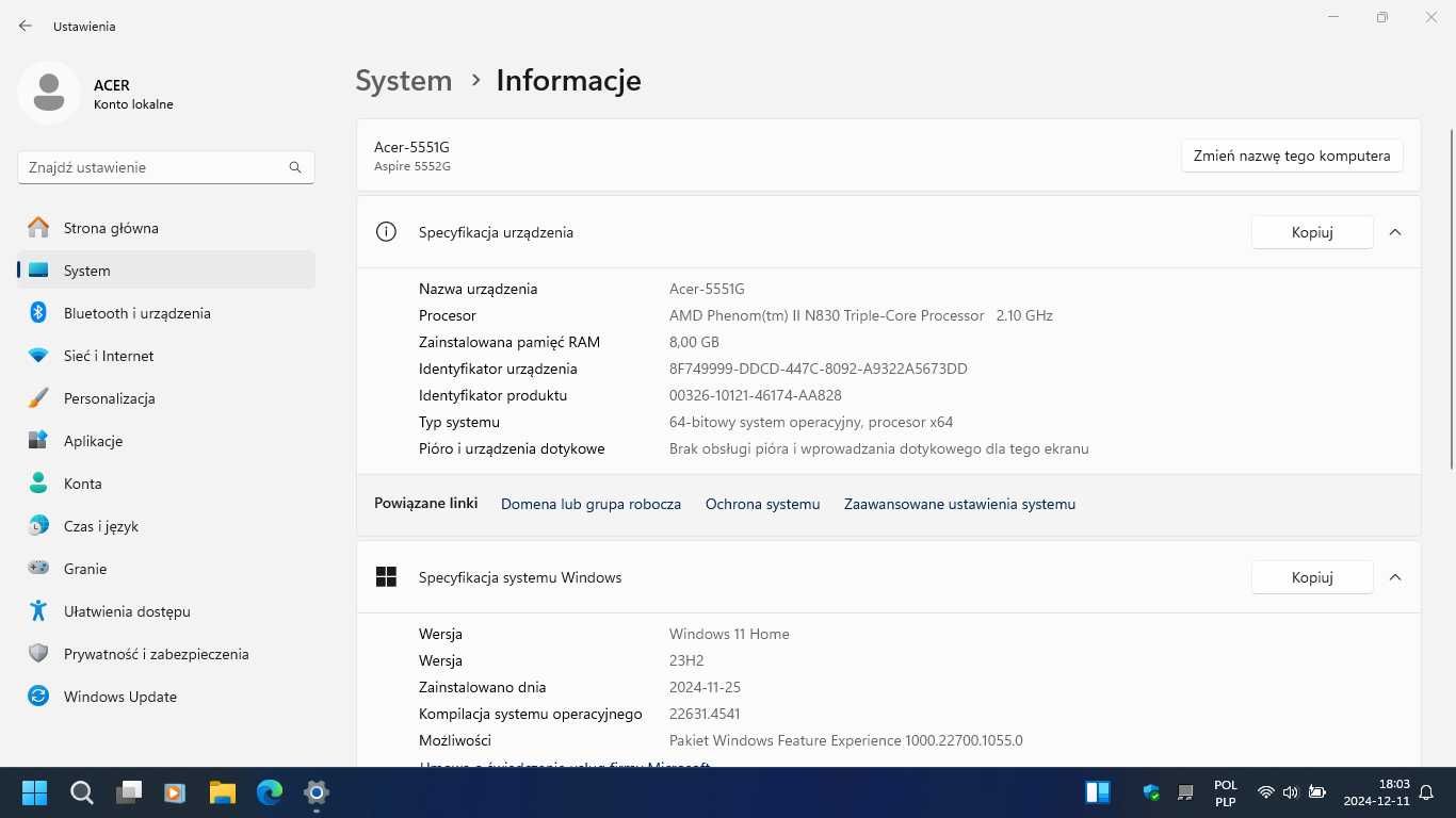 Acer Aspire 5551G Atrakcyjna cena !!!