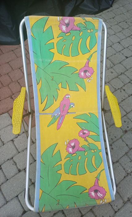 Leżak PRL aluminium, leżak PRL drewniany