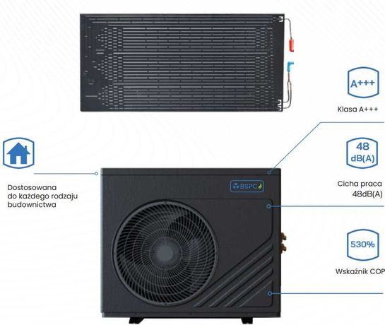 Innowacyjna Pompa Ciepła BSPC AIS 09kW Z Panelem SOLARNYM