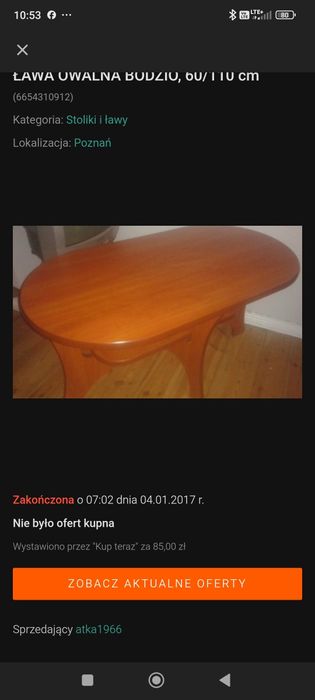 Ława / stolik, 60/110 cm, BODZIO, stan idealny