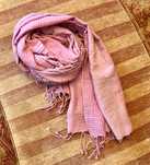 Różowy bawełniany szal chusta w kratkę pink checked Tommy Hilfiger