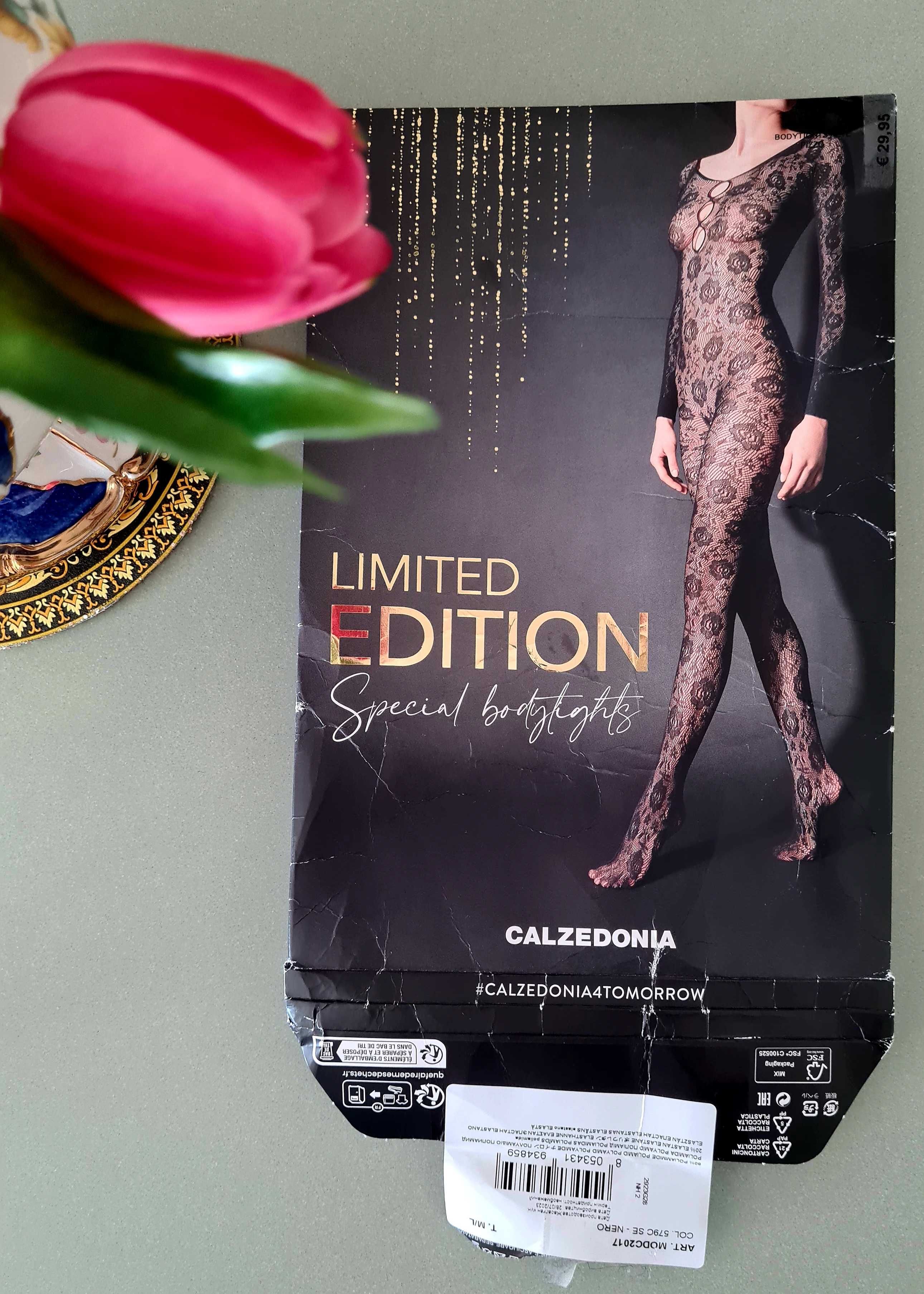 Body Collants renda preto Calzedonia tam. M-L sexy Novo Corpo inteiro