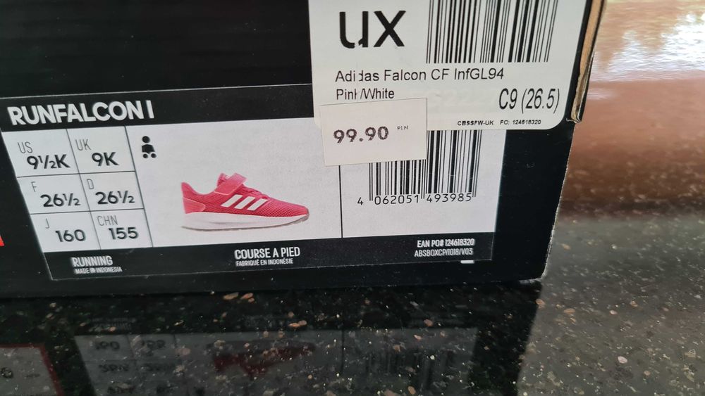 Buty sportowe dla dziewczynki Adidas rozmiar 26,5