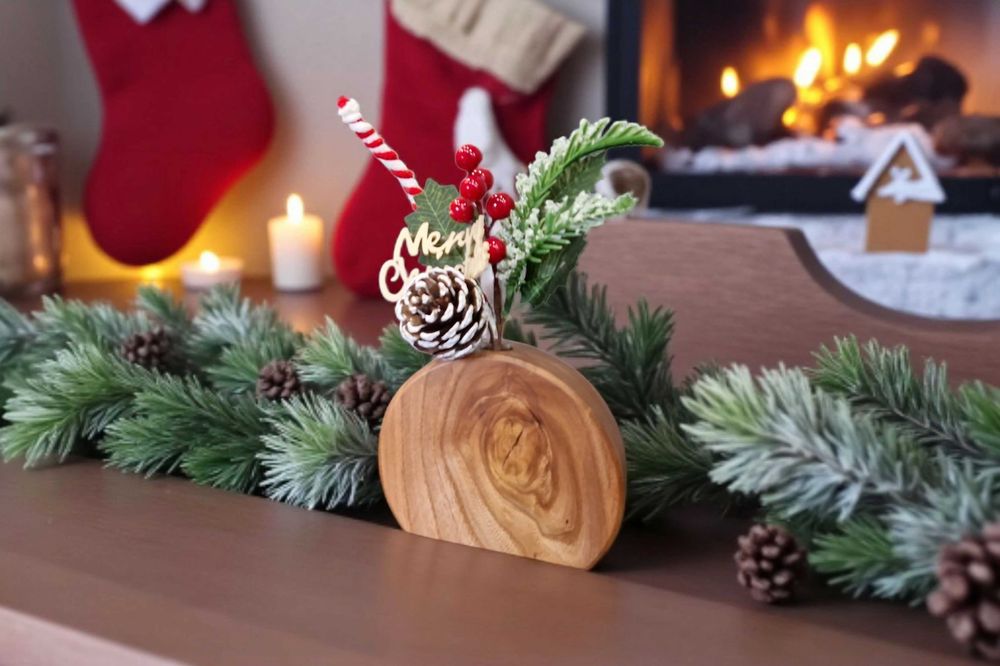 Wazon, wazonik drewniany glediczja – dekoracja, prezent