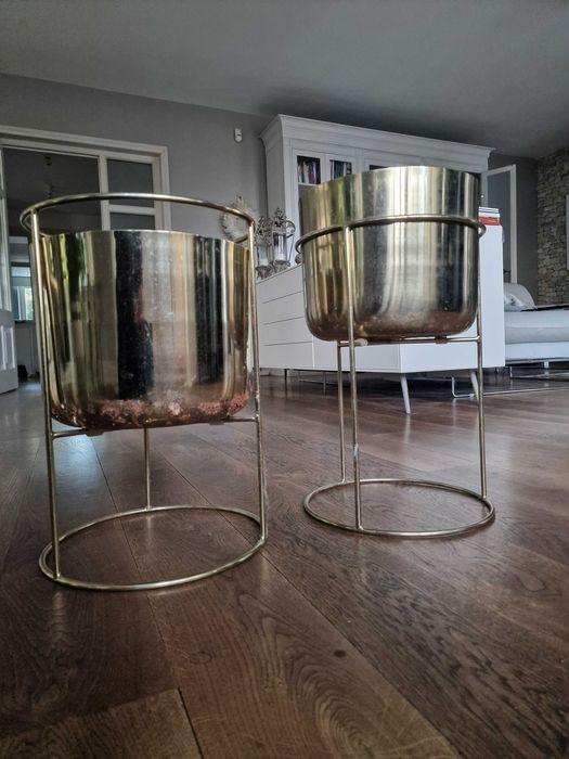 OKAZJA! Złota Donica doniczka ZARA HOME 2 sztuki