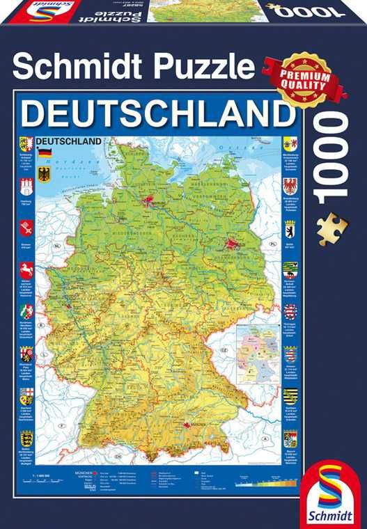 Schmidt 58287 puzzle 1000 szt. mapa Niemiec