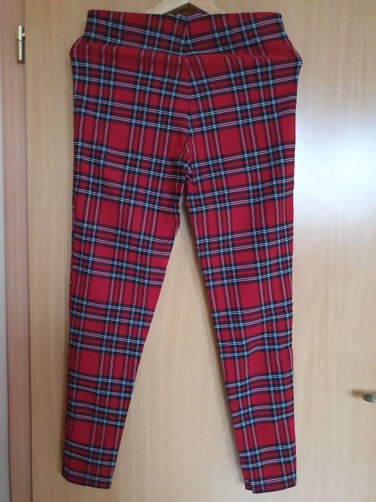Spodnie damskie legginsy w kratę Zara M