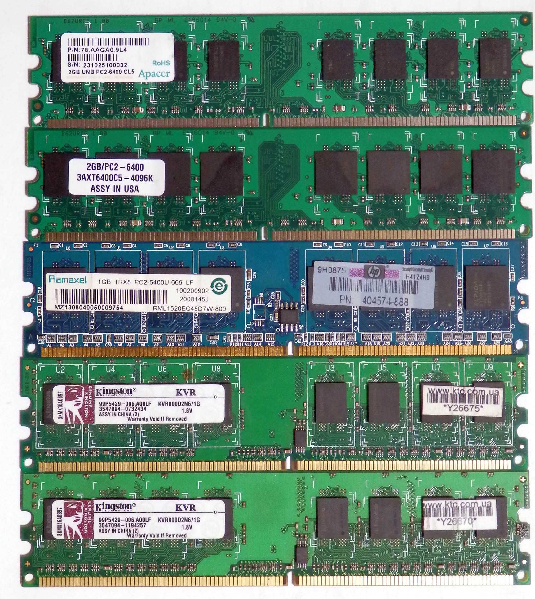 Память для ПК (ОЗУ RAM) DDR2 1gb, 2gb 800Мгц/ DDR II - Pc-6400