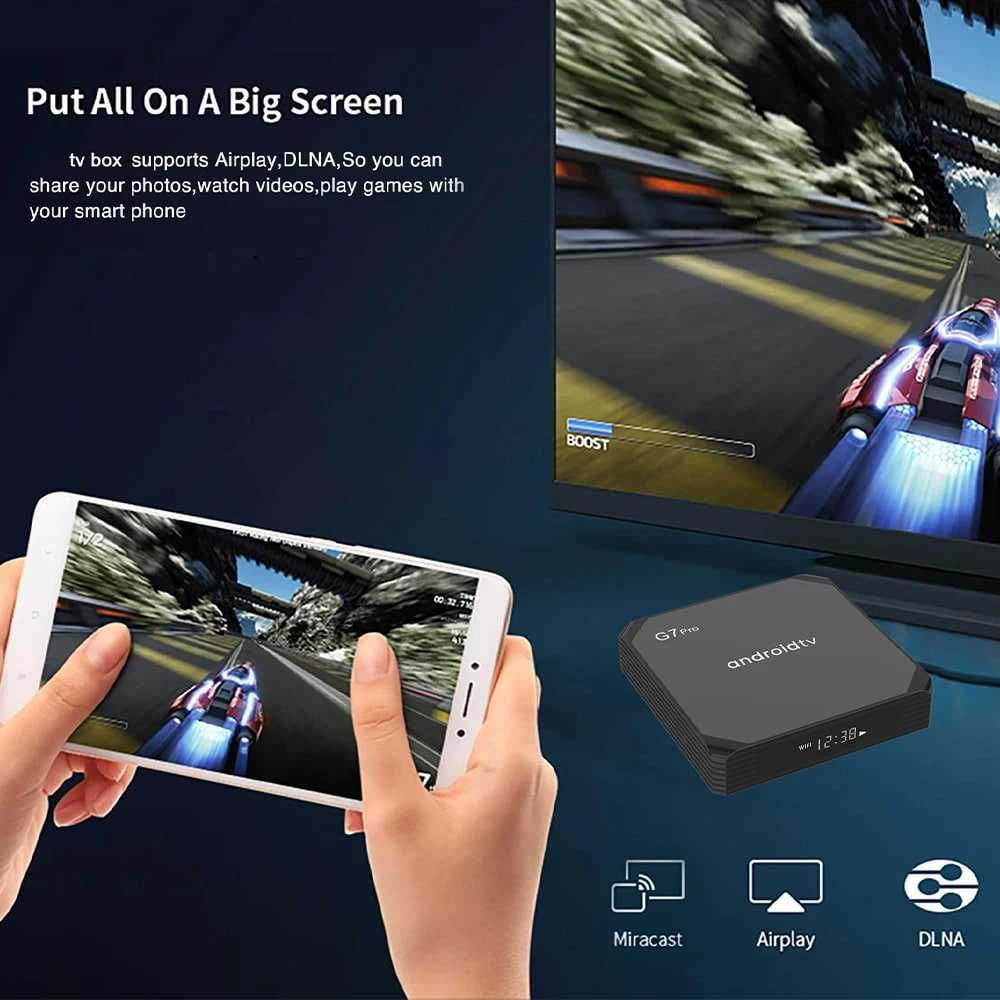 Box G7 Pro 4+32 Android 11 Comando Bluetooth/Voz Nova Caixa
