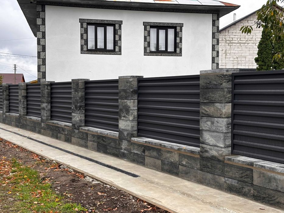 Блок для паркану, огорожа бетонна, модульний блок