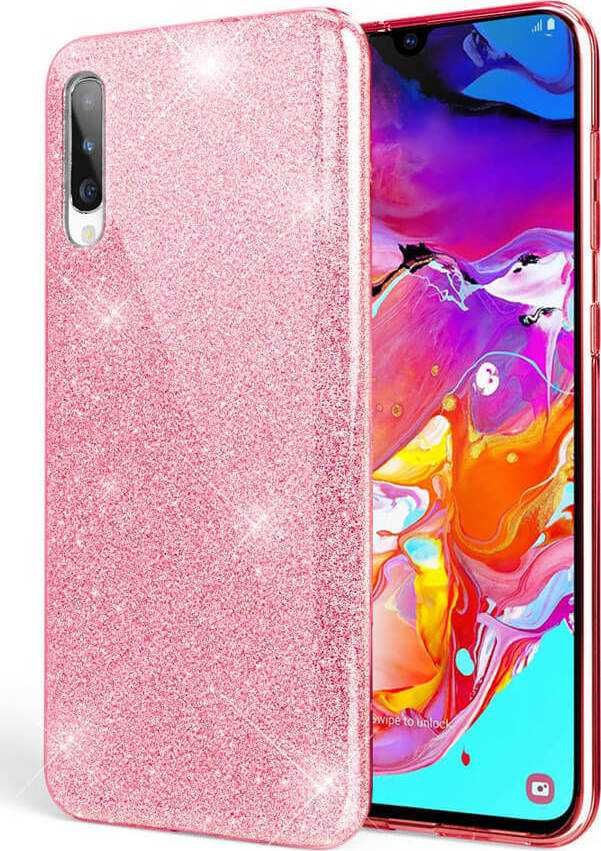 ETUI do Samsung Galaxy A70 silikonowe brokatowy róż NOWE w473