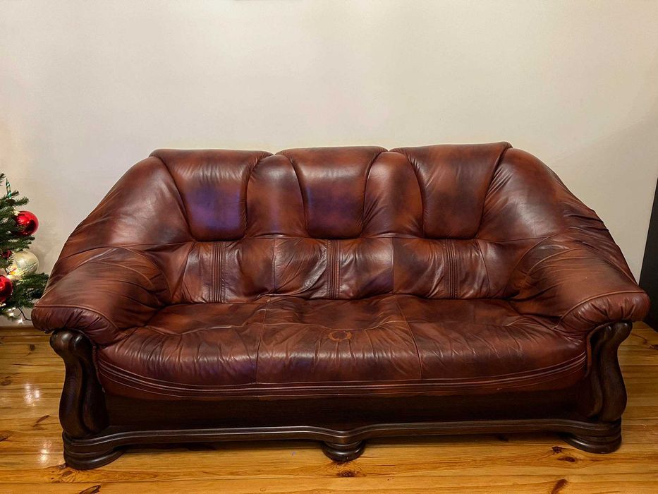 Skórzany komplet wypoczynkowy 3+2+1