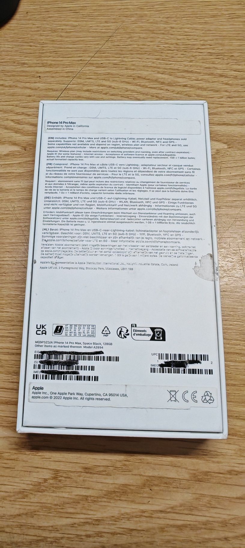 Vendo caixa para iPhone 14 pro max