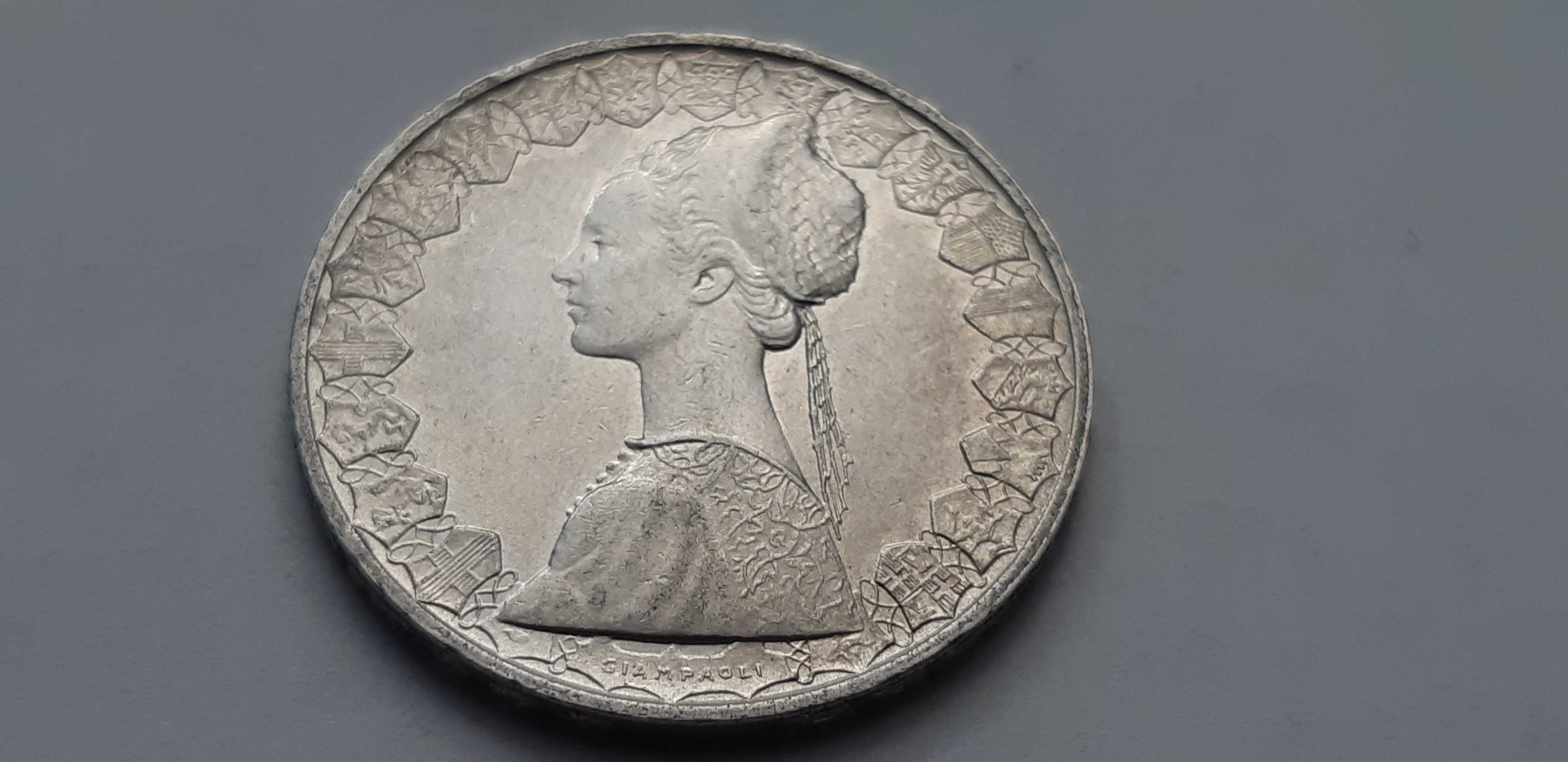 Włochy 500 lirów 1958 rok - srebro - real foto - okołomennicza