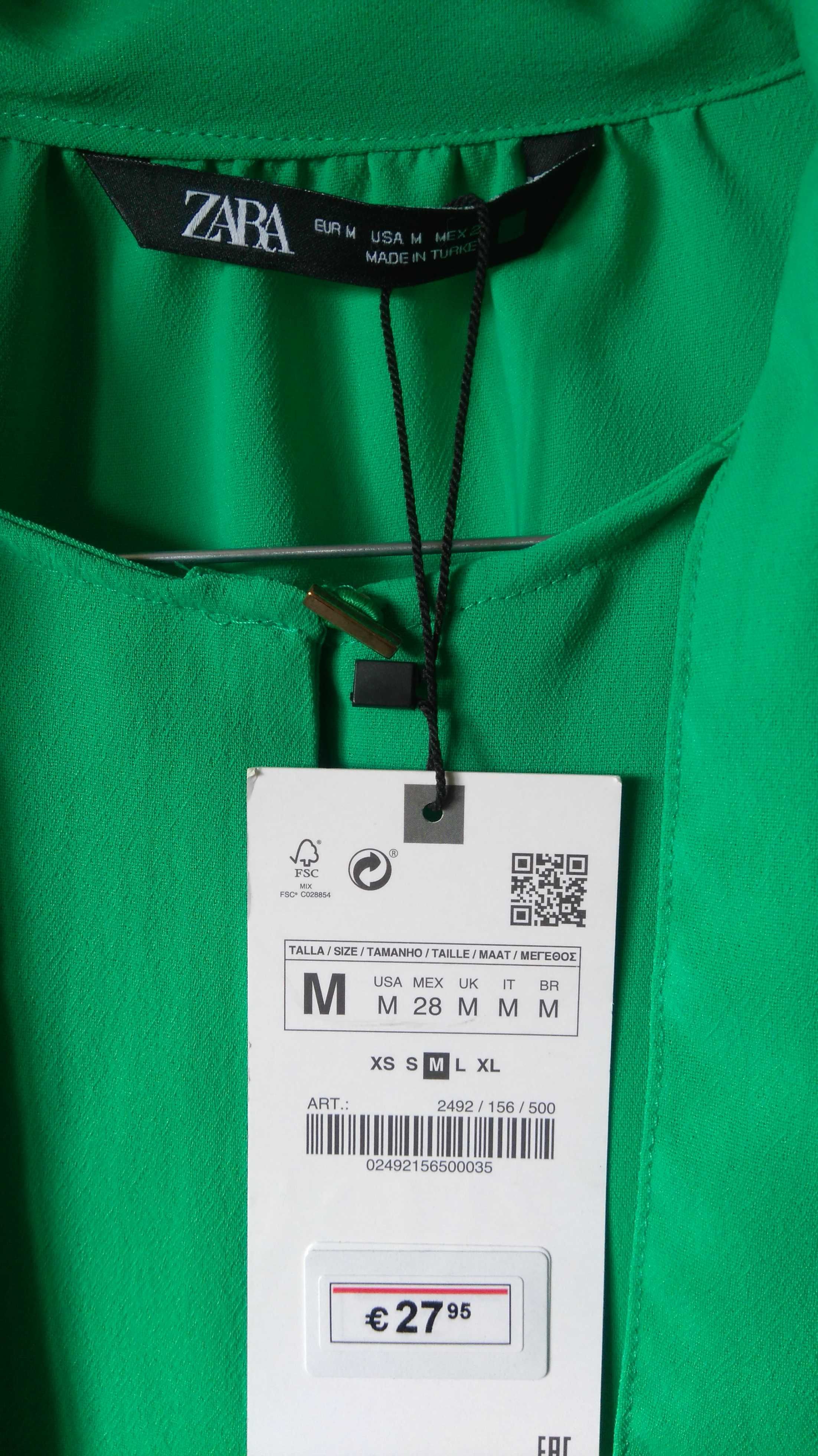 Blusa verde com botões dourados M ZARA c/etiqueta