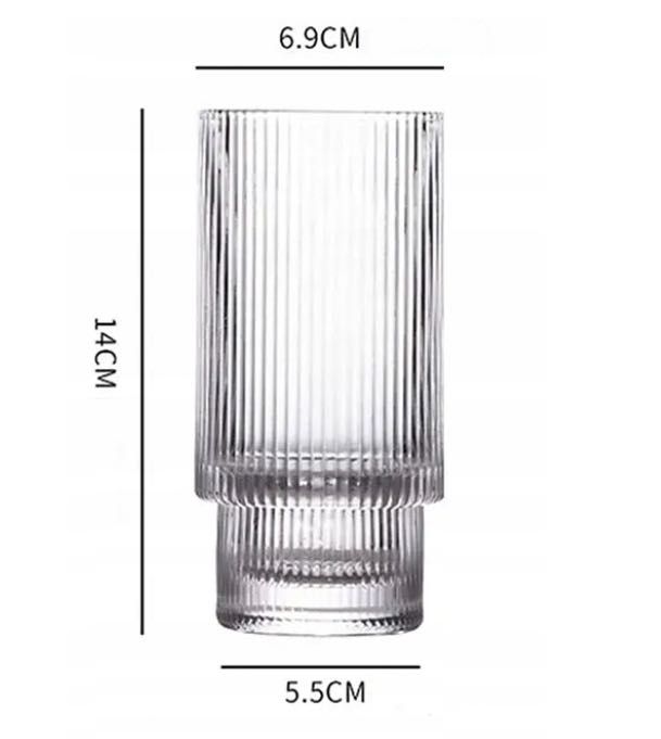 SZKLANKA do NAPOJÓW karbowana GoWo 390ml 6szt.