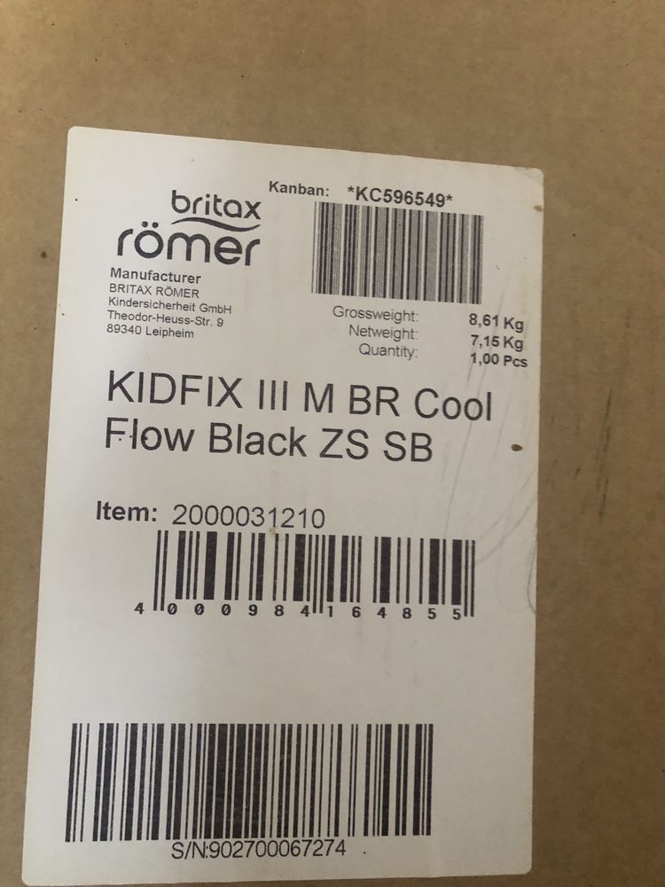 Brirax Romer Kidfix 3 M Cool flow