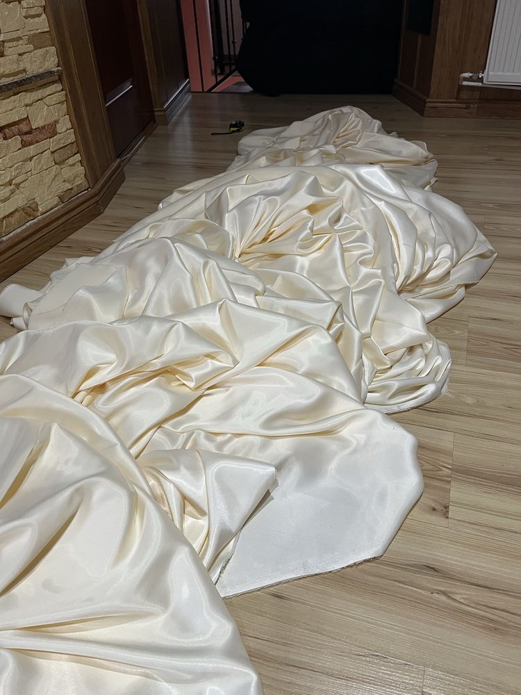 Materiał satyna krem beżowa