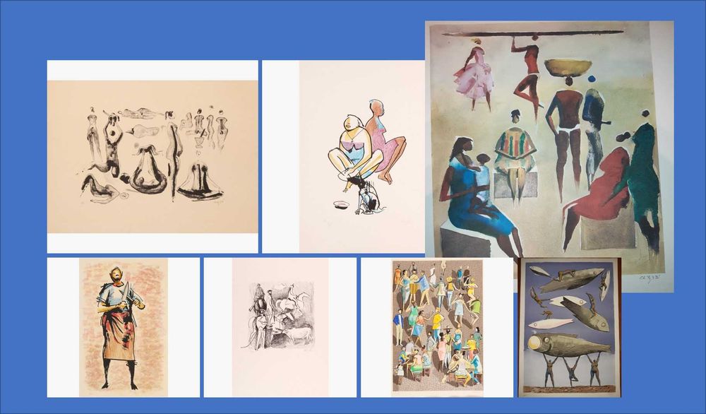 CARGALEIRO, VIEIRA DA SILVA e outros. Serigrafias assinadas à mão