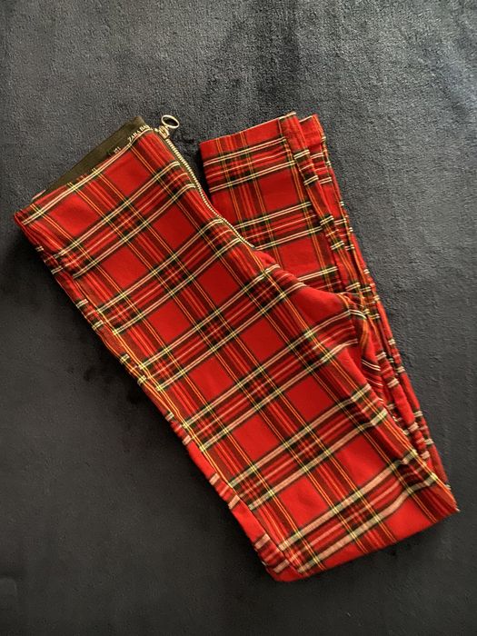 Leggings xadrez vermelho Zara