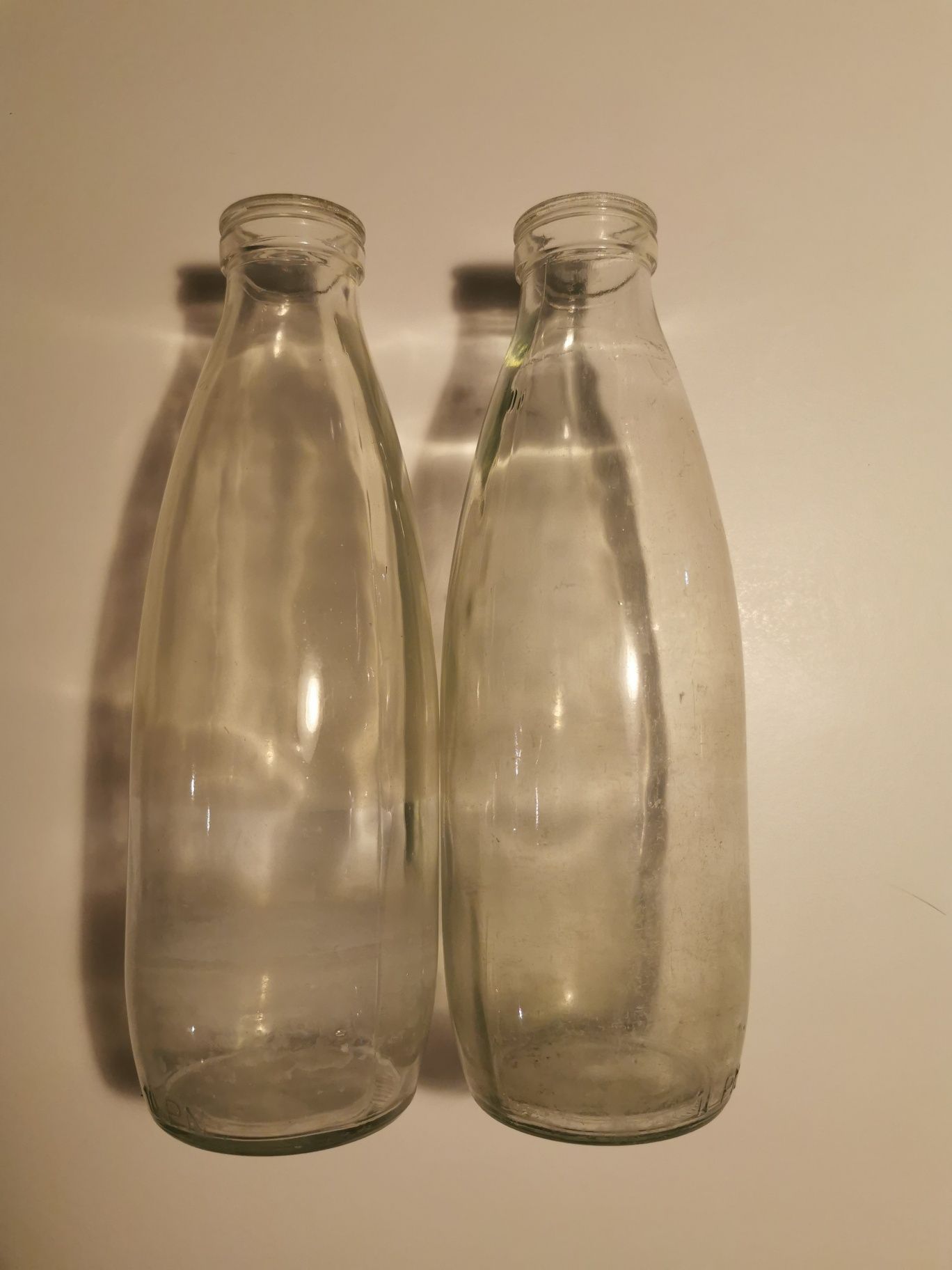 Vintage PRL, butelki po mleku, 1 litr
