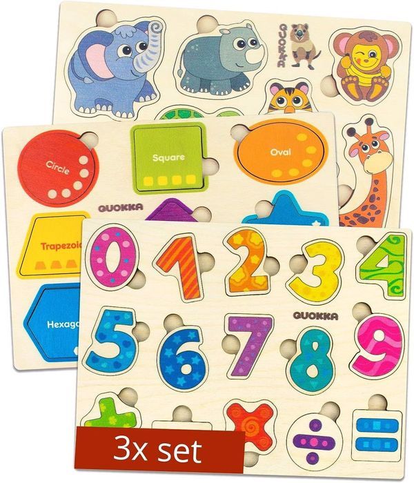 puzzle drewniane quokka zwierzęta cyfry 3szt.