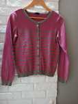 Sweter damski H&M 36S 38M fuksja paski guziki