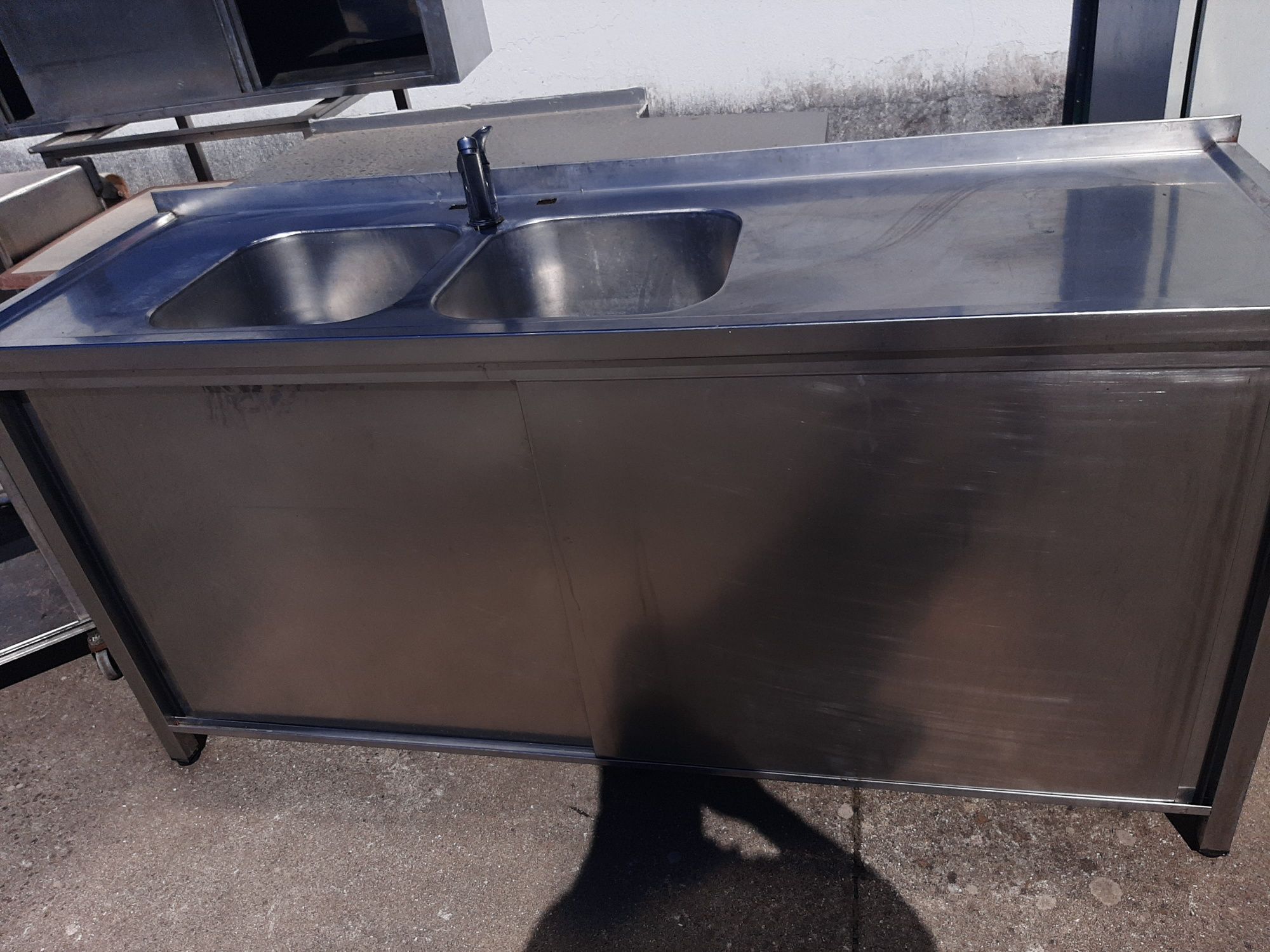 Bancada lava louças 2 cubas  em inox