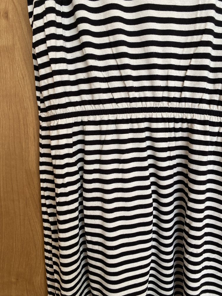 Sukienka tunika w paski zebra na lato H&M S-M wiskoza