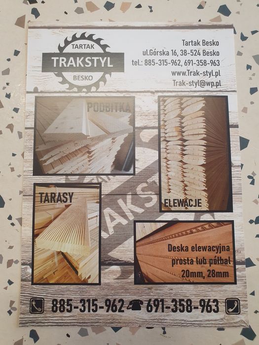 Deska elewacyjna imitacja bala lub płaską na twoją elewację Trakstyl