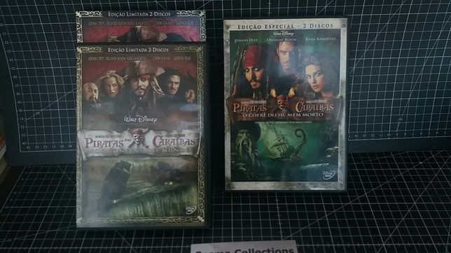 DVDs Piratas das Caraíbas edições especiais. Com 2 discos cada