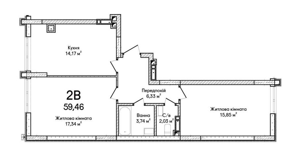 Пропоную до продажу свою 2-кімнатну квартиру у ЖК “Синергія Сіті”
