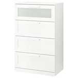 Kredens Ikea Nowy w kartonie BRIMNES Komoda 4 szufl biały/szkło 78x124