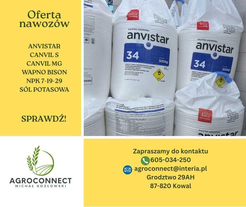 Saletra amonowa ANVISTAR Canvil NPK BISON Sól potasowa dostawa w cenie